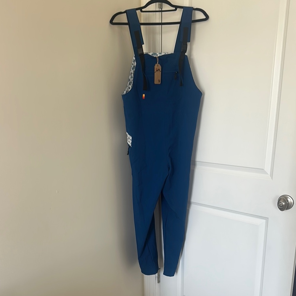 Blue Denim Overalls with Adjustable Straps and Bib Front